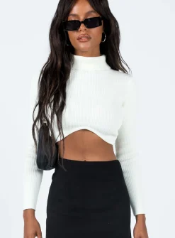 Princess Polly Caplick Long Sleeve Top Off  White Cheap