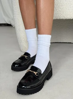 Princess Polly Capri Loafers  Black Best