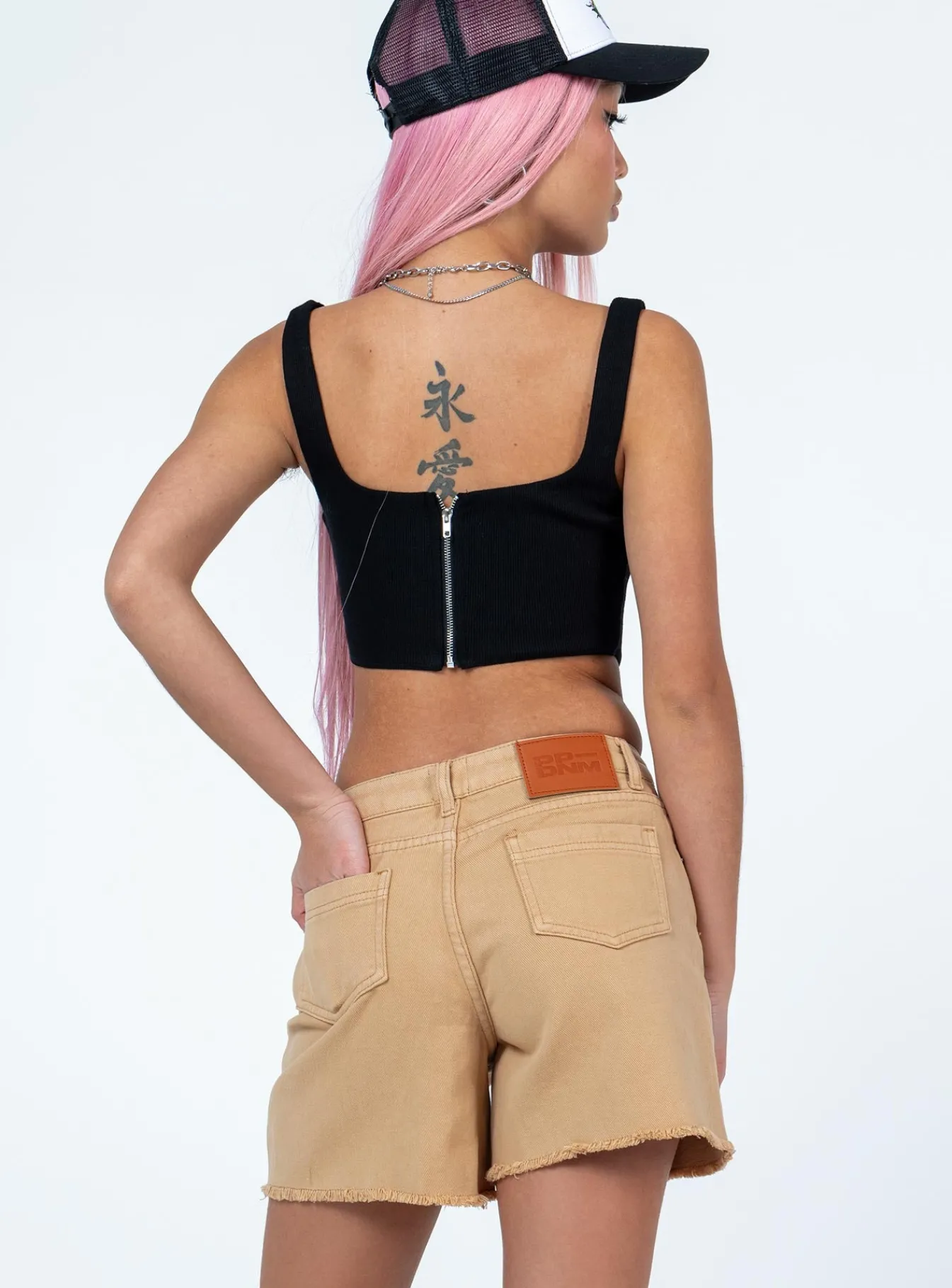 Princess Polly Caral Denim Shorts Tan Beige Store
