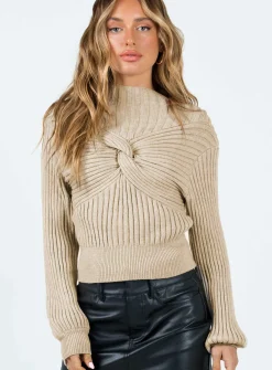 Princess Polly Cardoc Sweater  Beige Discount