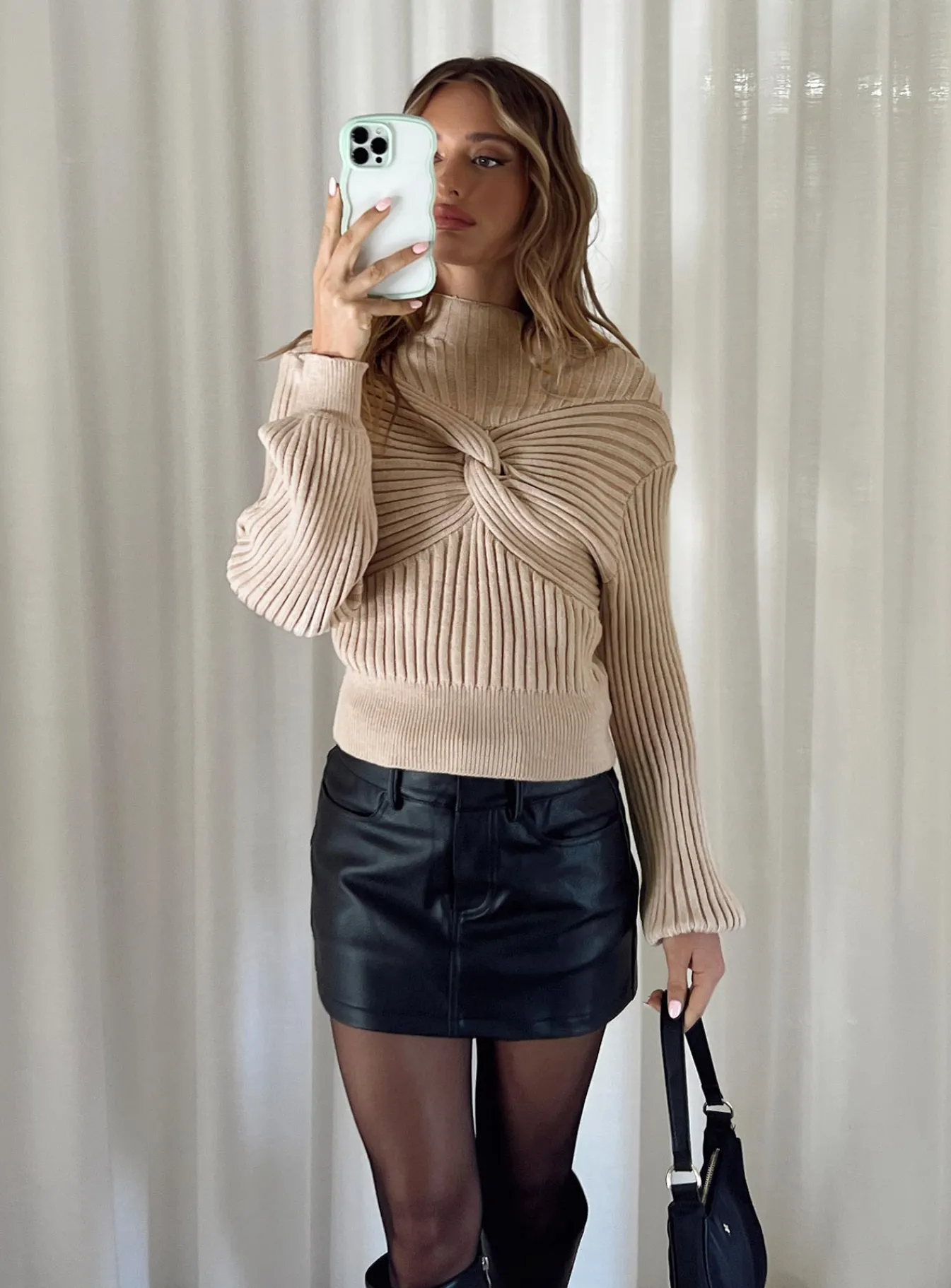 Princess Polly Cardoc Sweater Beige Discount