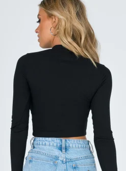 Princess Polly Carenza Top  Black Flash Sale