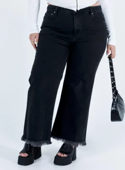Princess Polly Carey Denim Jeanscurve   Black Sale