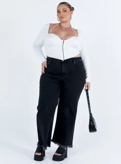 Princess Polly Carey Denim Jeanscurve   Black Sale