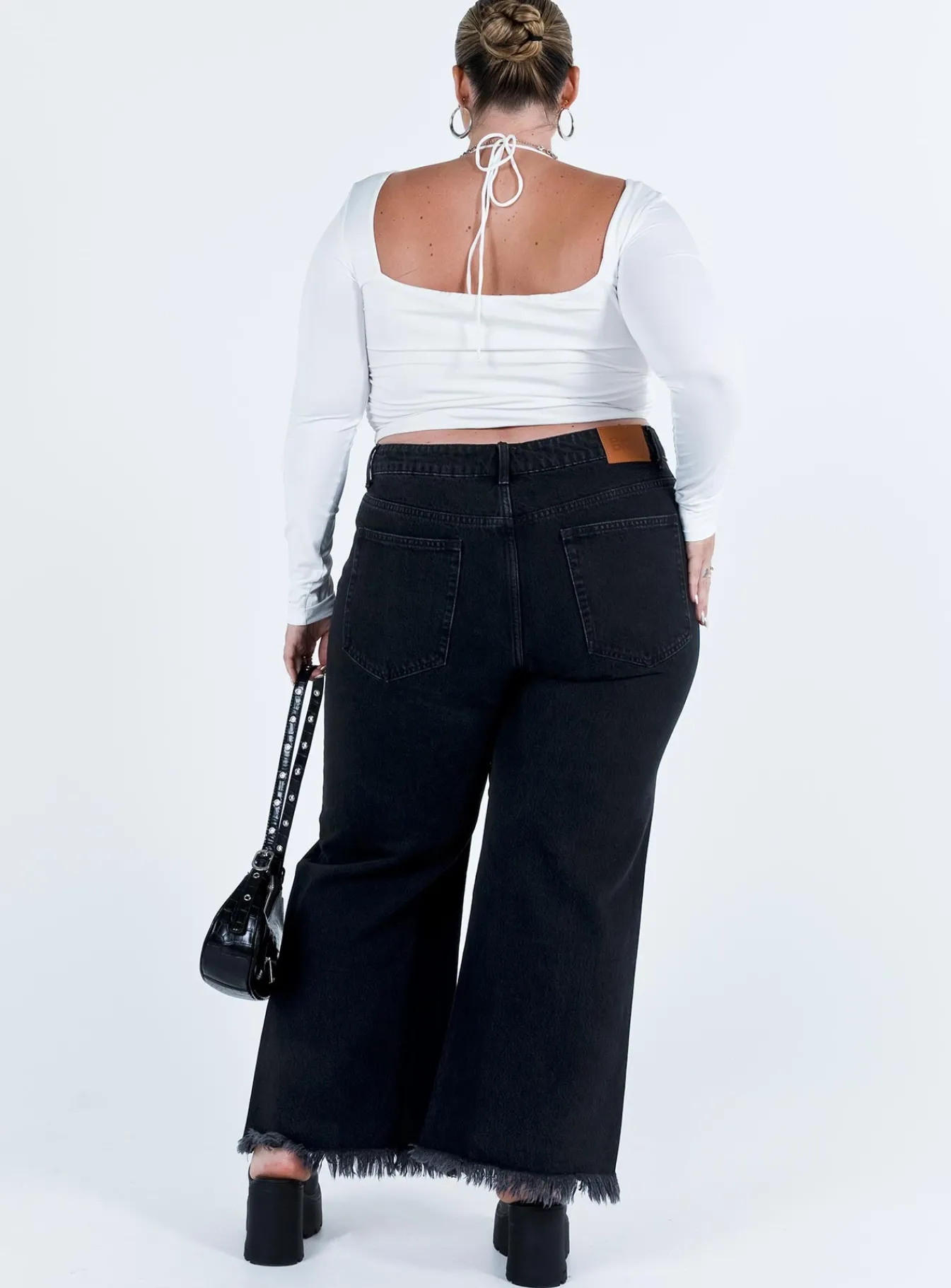 Princess Polly Carey Denim Jeanscurve Black Sale