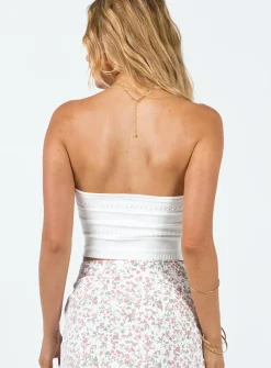 Princess Polly Caridi Knit Top White Outlet
