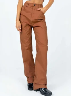 Princess Polly Carissa Wide Leg Denim Jeans Brown Hot