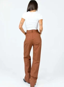 Princess Polly Carissa Wide Leg Denim Jeans Brown Hot