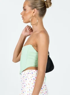 Princess Polly Carlie Top  Green Clearance