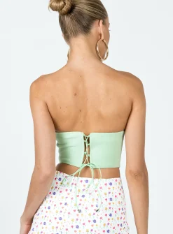 Princess Polly Carlie Top  Green Clearance