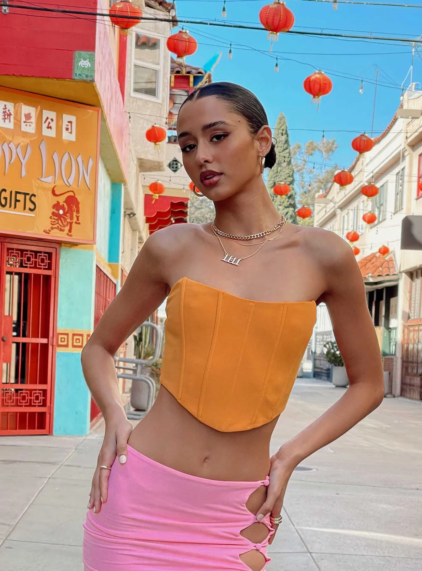 Princess Polly Carlie Top Orange Store
