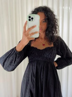 Princess Polly Carlita Long Sleeve Mini Dress  Black Store