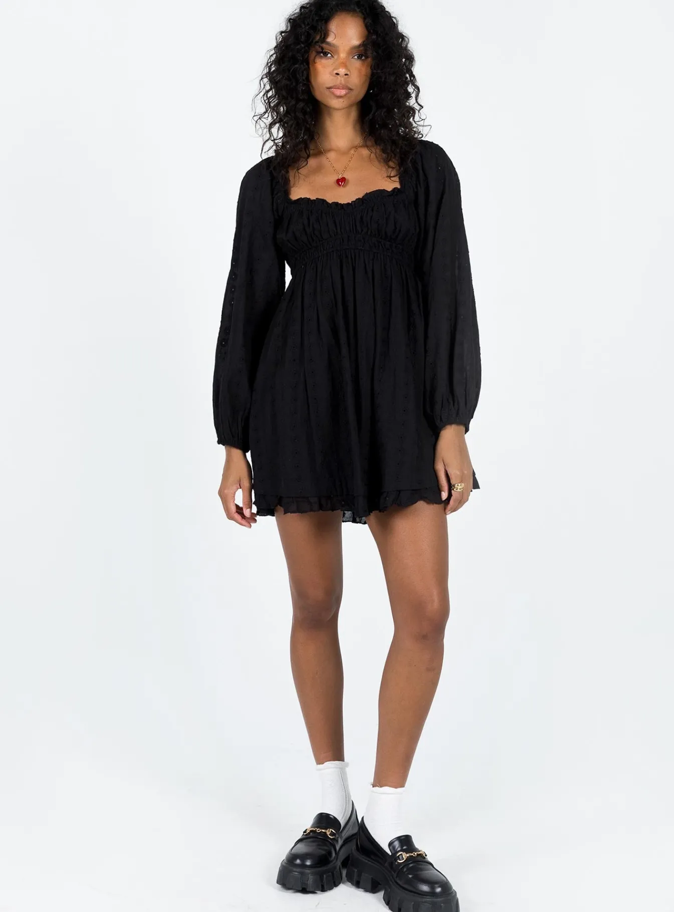 Princess Polly Carlita Long Sleeve Mini Dress Black Store