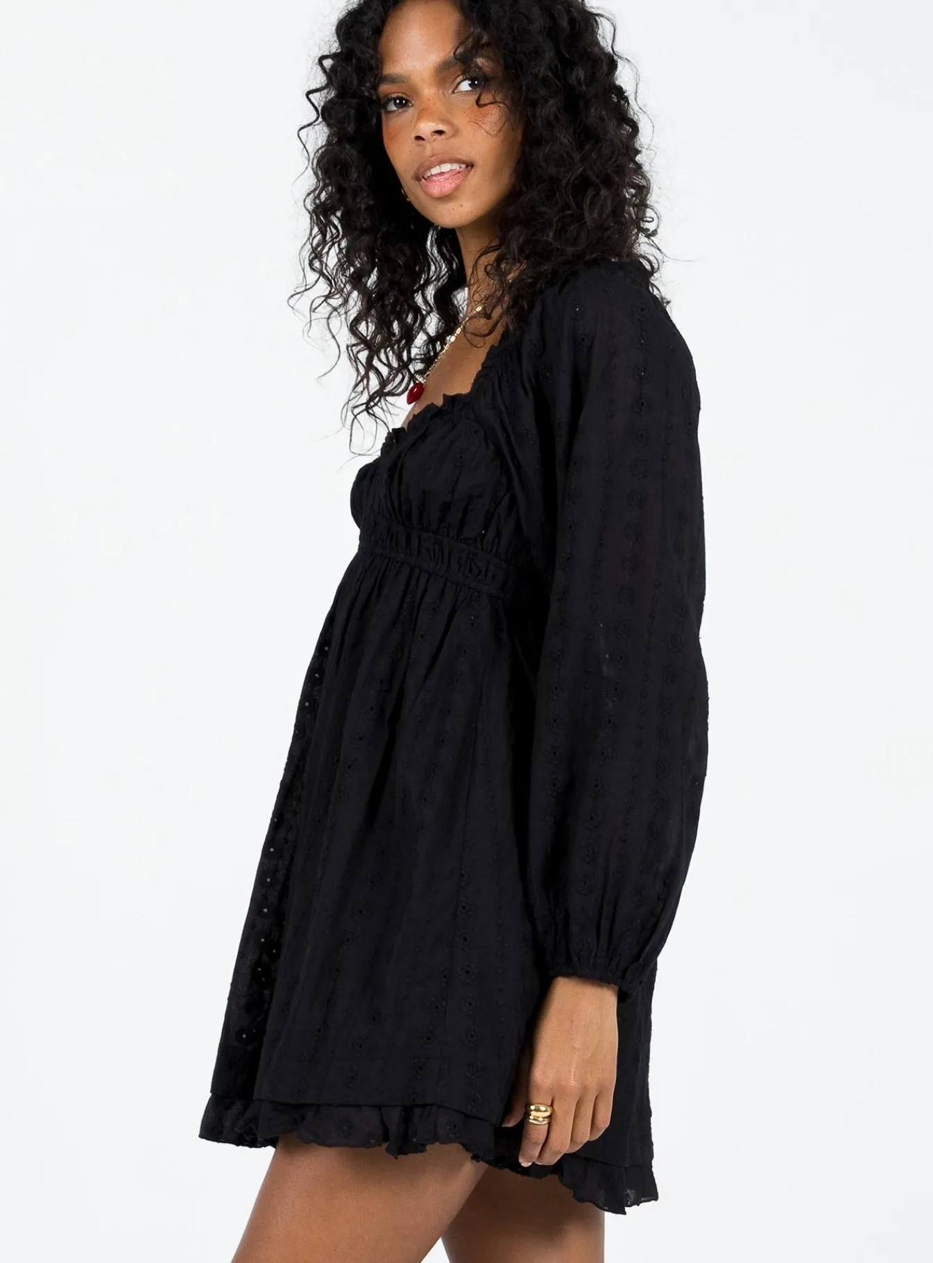 Princess Polly Carlita Long Sleeve Mini Dress Black Store