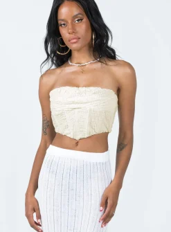 Princess Polly Carlsen Strapless Top  Cream Clearance