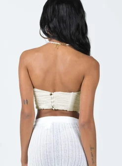 Princess Polly Carlsen Strapless Top  Cream Clearance