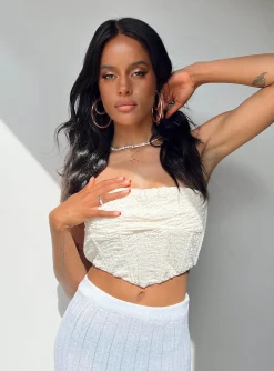 Princess Polly Carlsen Strapless Top  Cream Clearance