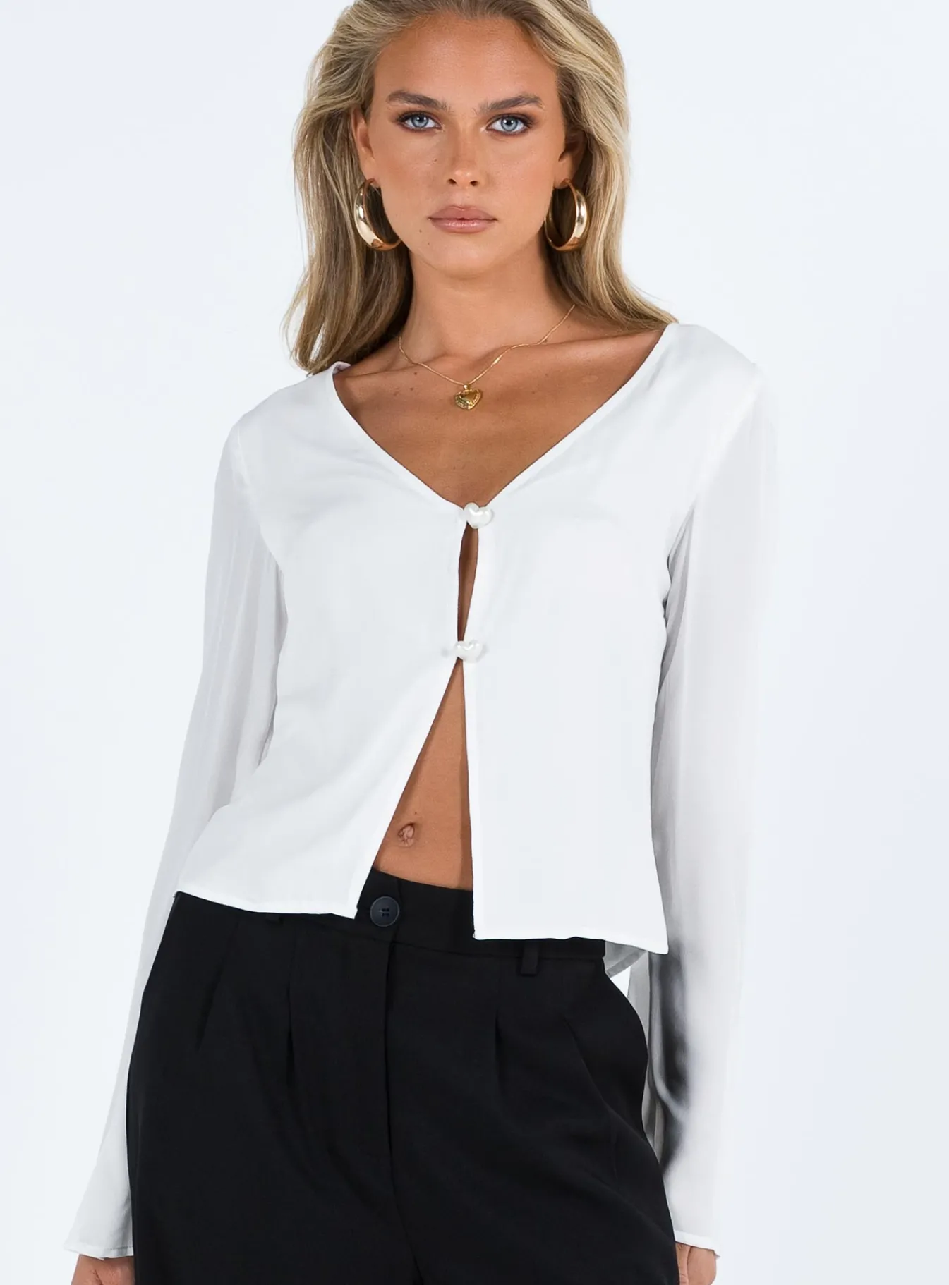 Princess Polly Carmaine Long Sleeve Top White Shop