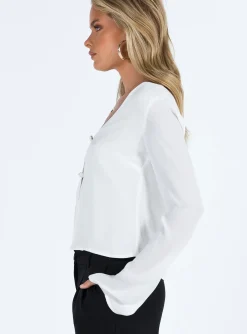 Princess Polly Carmaine Long Sleeve Top White Shop