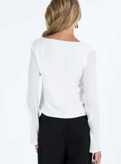 Princess Polly Carmaine Long Sleeve Top White Shop