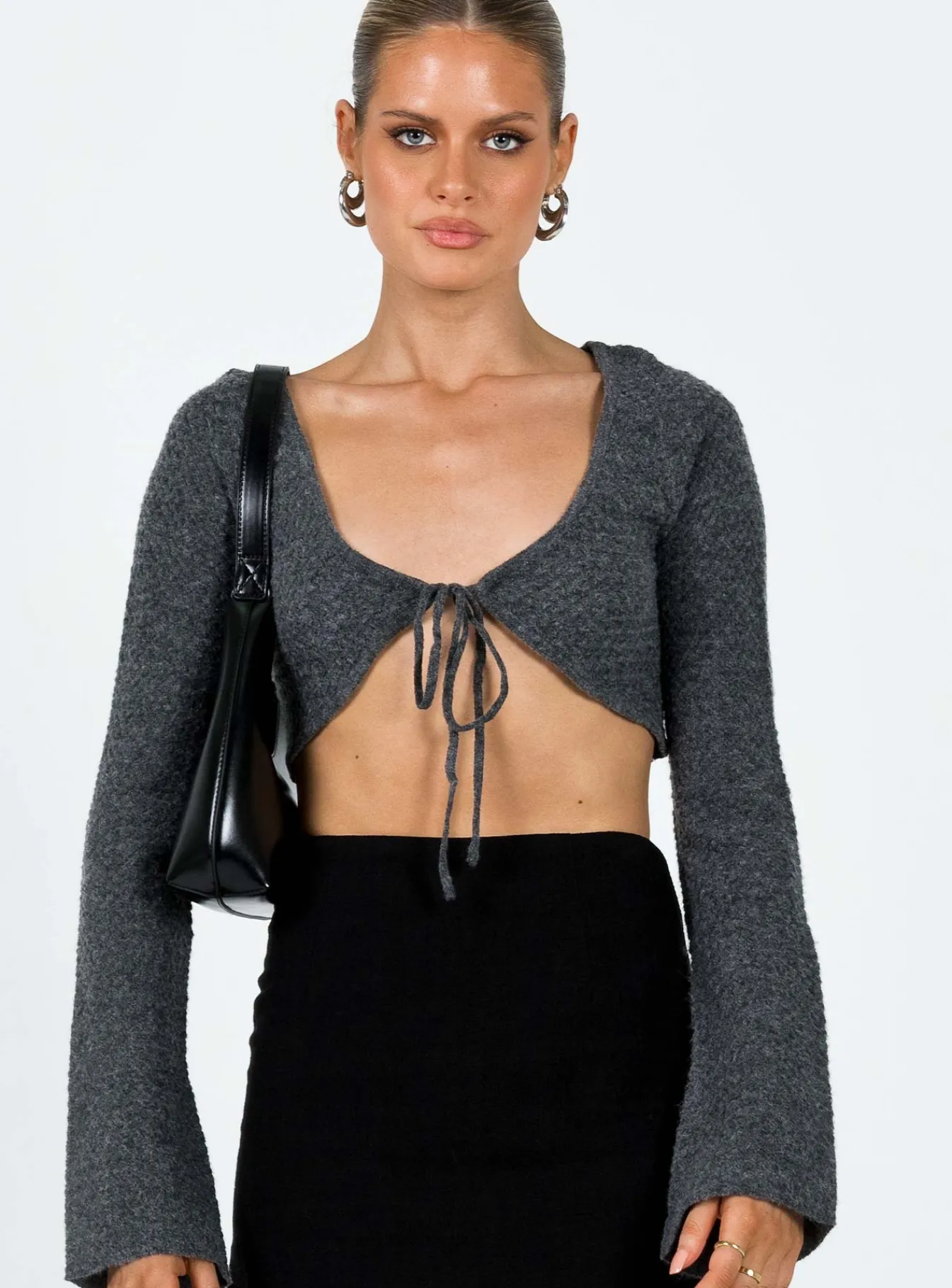 Princess Polly Carmel Bolero Top Charcoal Shop