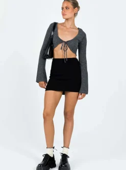 Princess Polly Carmel Bolero Top  Charcoal Shop