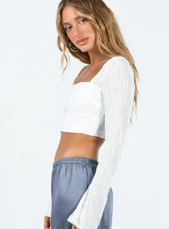 Princess Polly Carmela Long Sleeve Top White Flash Sale