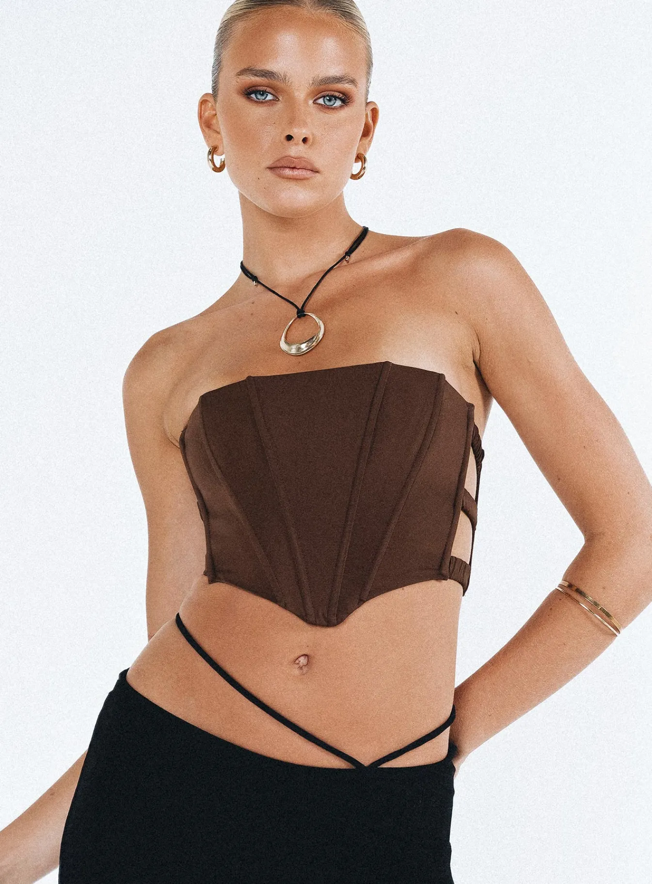 Princess Polly Carnlea Strapless Top Brown Flash Sale