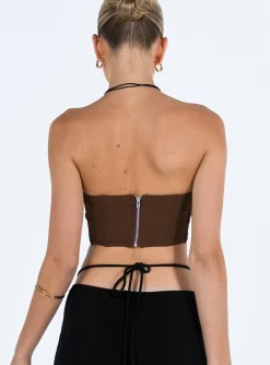 Princess Polly Carnlea Strapless Top Brown Flash Sale