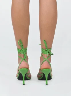 Princess Polly Caro Strappy Heels Green Outlet