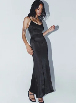 Princess Polly Carol Maxi Dress  Black Clearance