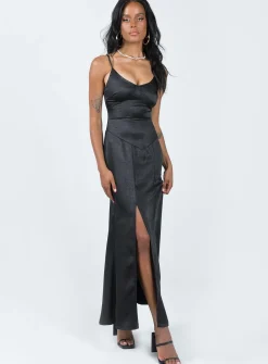 Princess Polly Carol Maxi Dress  Black Clearance