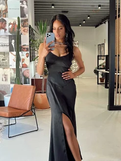 Princess Polly Carol Maxi Dress Black Clearance