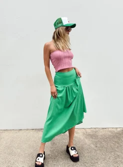 Princess Polly Carol Maxi Skirt  Green Cheap