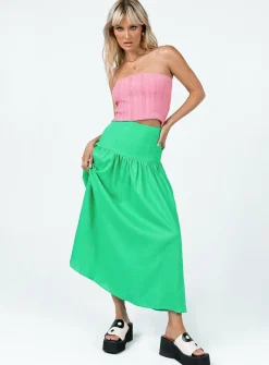 Princess Polly Carol Maxi Skirt  Green Cheap