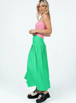 Princess Polly Carol Maxi Skirt  Green Cheap
