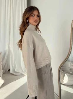 Princess Polly Carrie Jane Sweater  Beige Cheap