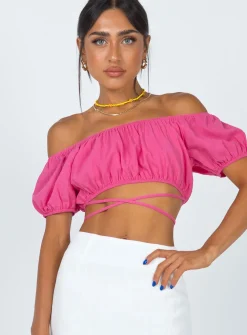 Princess Polly Carrington Top  Pink New