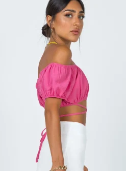 Princess Polly Carrington Top  Pink New