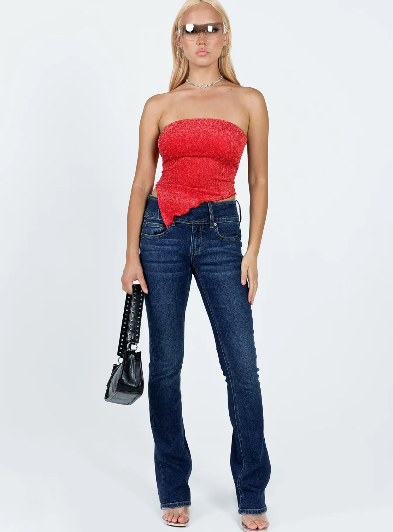 Princess Polly Carrow Strapless Top Red Clearance