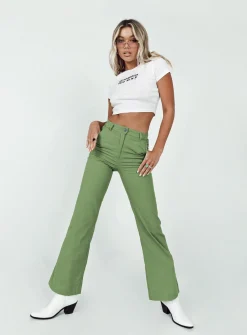 Princess Polly Carson Pants  Green Hot