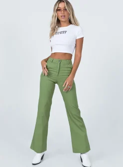 Princess Polly Carson Pants  Green Hot