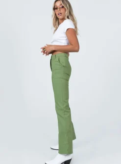 Princess Polly Carson Pants  Green Hot