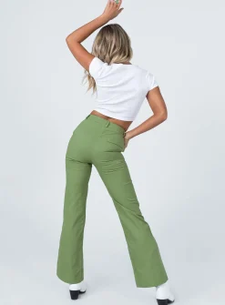 Princess Polly Carson Pants  Green Hot