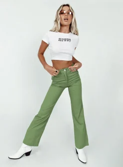 Princess Polly Carson Pants  Green Hot