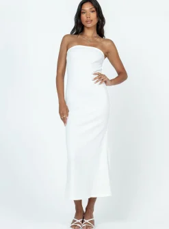 Princess Polly Carter Maxi Dress  White Cheap