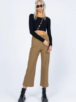 Princess Polly Carter Pants  Brown Discount
