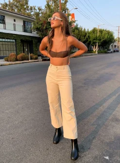 Princess Polly Carter Pants Beige Shop