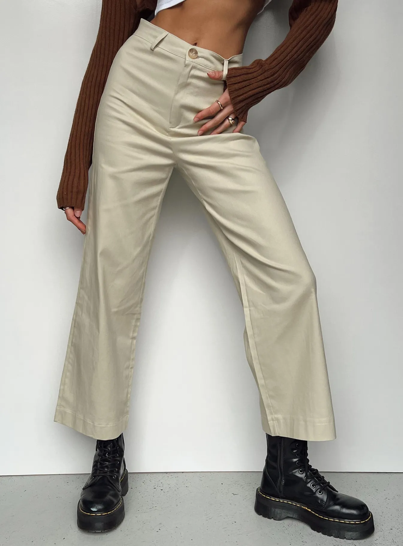 Princess Polly Carter Pants Beige Shop