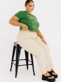 Princess Polly Carter Pantscurve Beige Fashion